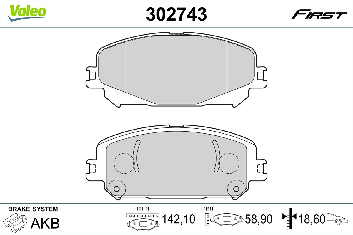 Set placute frana,frana disc 302743 VALEO